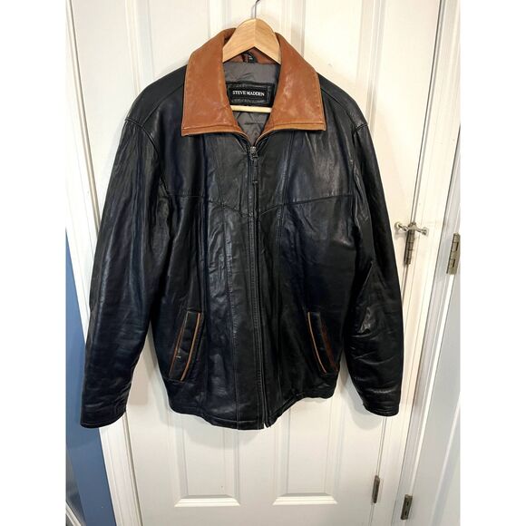 Vintage Steve Madden Men's Leather Jacket Size Small - Picture 1 of 12